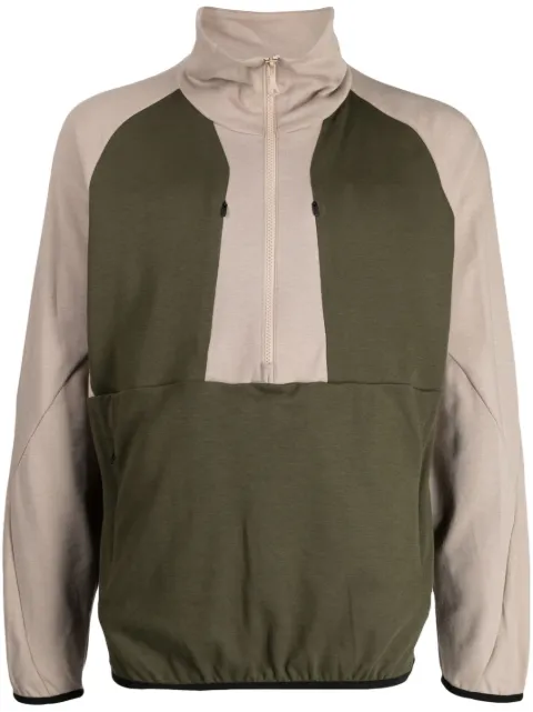 White Mountaineering two-tone high-neck sweater Brown 23411725