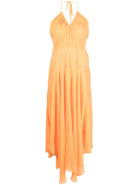 DKNY crinkle rayon maxi dress Orange P3BBTR25