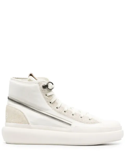 Y-3 zip-around suede high-top sneakers White ID4209