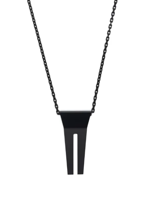 Rick Owens Open Trunk charm necklace Black RJ0000024METBK