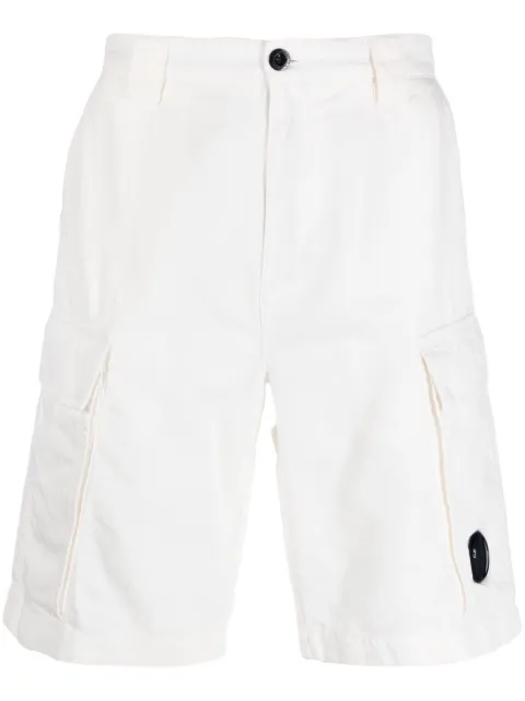 C.P. Company logo-plaque cargo shorts White 14CMBE327A006273G