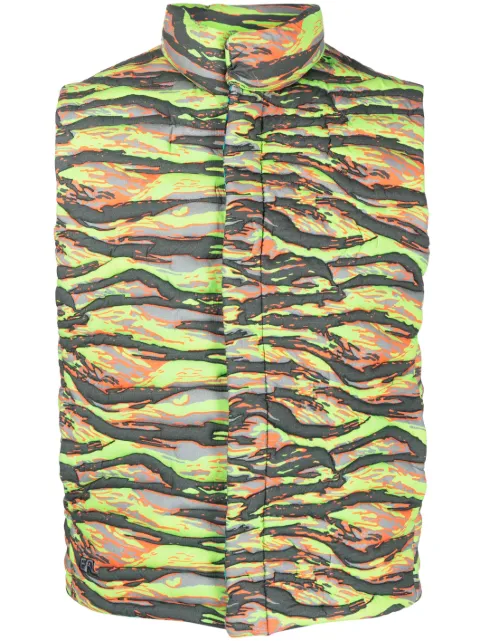 ERL camouflage-print quilted puffer gilet Green ERL06J007