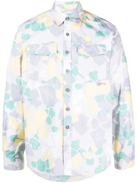 OBJECTS IV LIFE graphic-print long-sleeved shirt Grey OBJ00240114