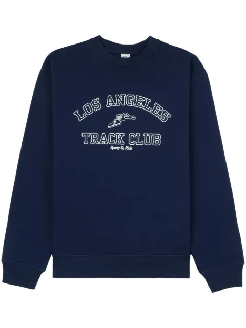 Sporty & Rich Track Club crew-neck sweatshirt Blue CR656NA