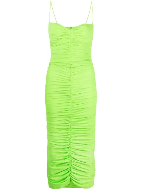 Alex Perry ruched midi dress Green D992
