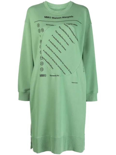 MM6 Maison Margiela graphic-print sweatshirt dress Green S52CT0749S25537