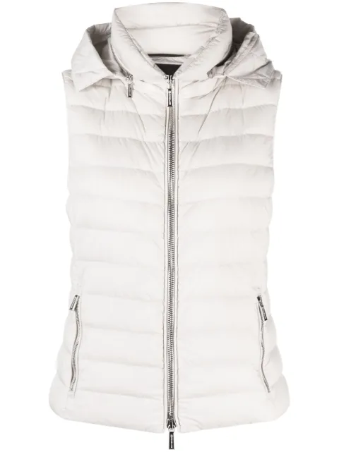 Moorer detachable-hood padded zip-up gilet Neutrals MODGL100024TEPA028