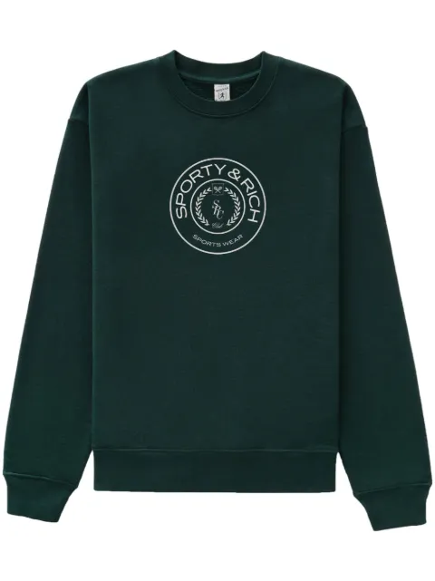 Sporty & Rich Connecticut Crest cotton sweatshirt Green CR716FO