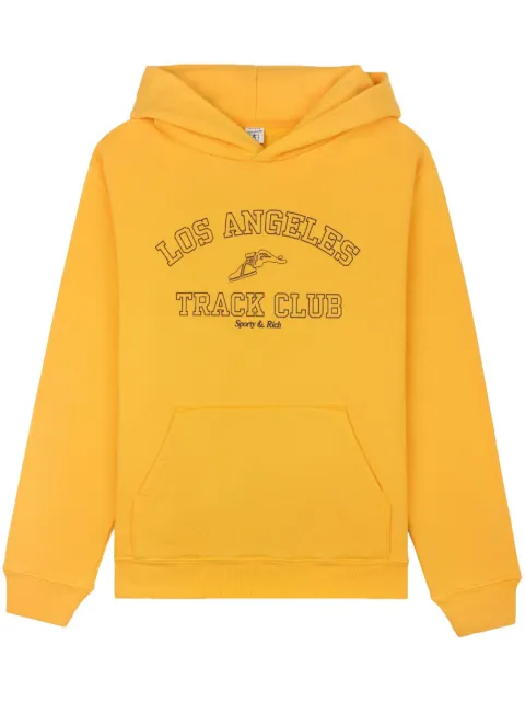 Sporty & Rich Track Club logo-print hoodie Yellow HO631GO