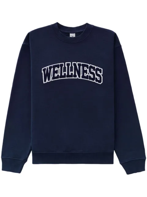 Sporty & Rich text-print cotton sweatshirt Blue CR752NA