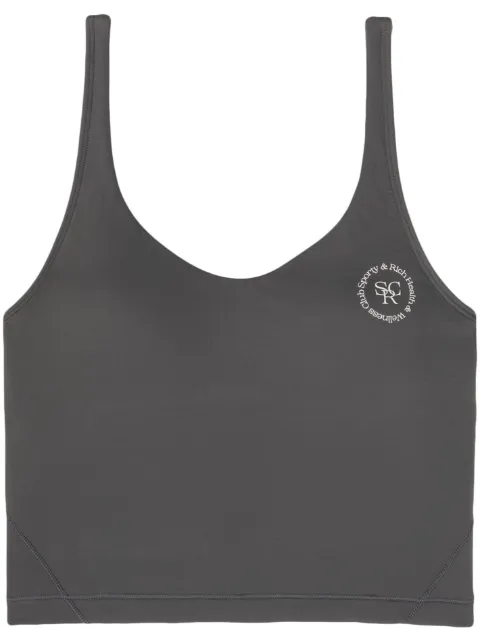 Sporty & Rich logo-print cropped top Grey TC701DG