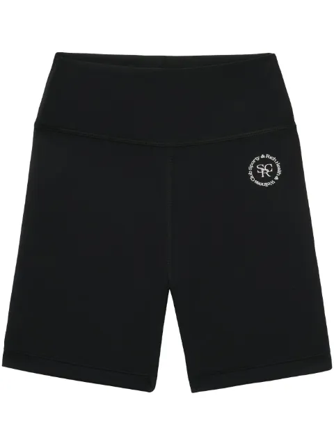 Sporty & Rich N.02 embroidered-logo shorts Black SH531BK