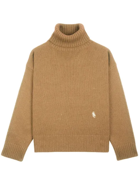 Sporty & Rich logo-embroidered wool jumper Brown TN751NA