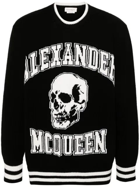 Alexander McQueen intarsia-logo sweater Black 760760Q1XII