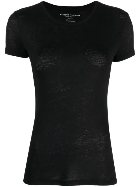 Majestic Filatures crew-neck short-sleeve T-shirt Black E25M011FTS162