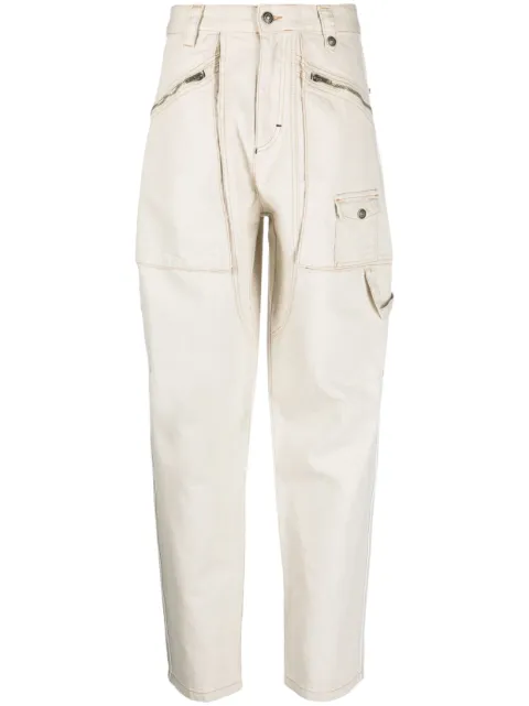 ISABEL MARANT Paciane tapered trousers Neutrals PA0103FAA2H03I