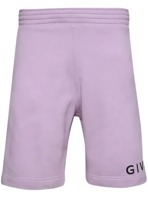 Givenchy logo-print cotton shorts Purple BM51863YAC