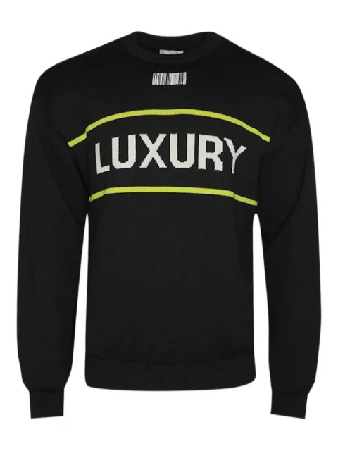 VTMNTS barcode-detail Luxury sweater Black VL16KN320B