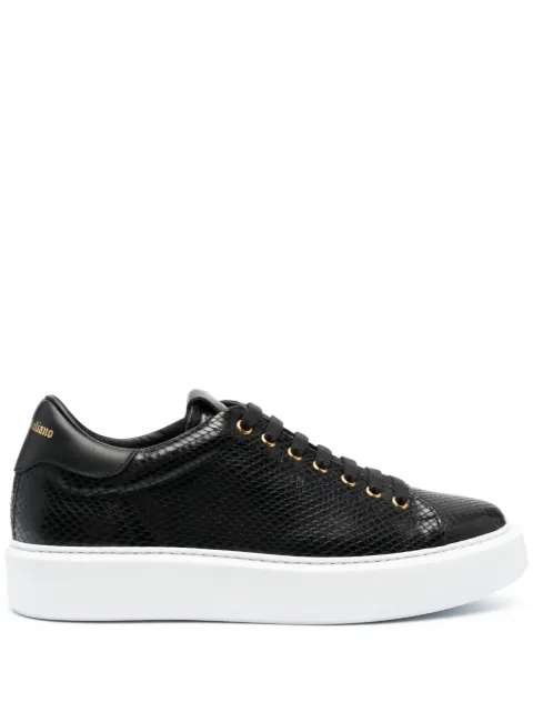 Giuliano Galiano textured leather low-top sneakers Black FIRE3
