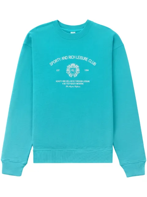 Sporty & Rich slogan-print crew-neck sweatshirt Blue CR635TE
