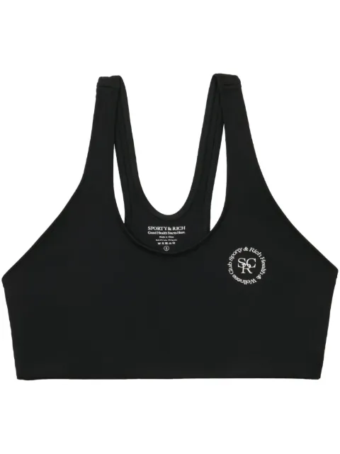Sporty & Rich logo-print sports bra Black BR531BK