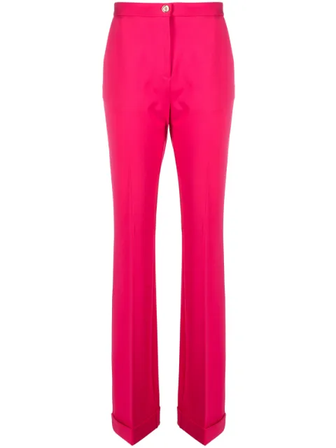PINKO pressed-crease high-waist trousers Pink 100153A0HMP87