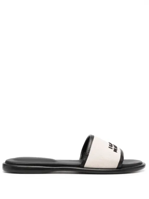 ISABEL MARANT Vikee logo-embroidered sandals Neutrals SD0069FBA2B11S
