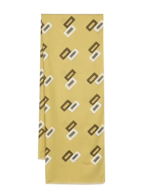 Barba graphic-print frayed scarf Green DIS