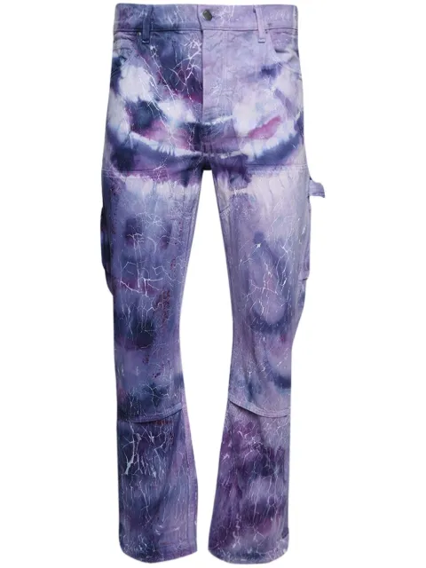 AMIRI Cracked tie-dye carpenter jeans Purple PS23MDF006
