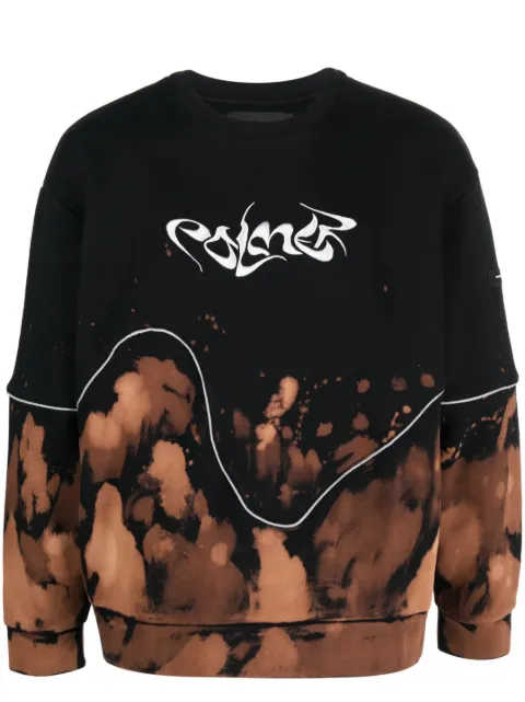 Palmer logo-embroidery cotton sweatshirt Black T023