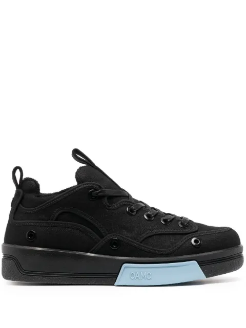 OAMC logo-print tongue sneakers Black 23E28OAS14TOMOA007