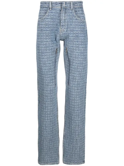 Givenchy 4G-motif straight-leg jeans Blue BM50W250P9452