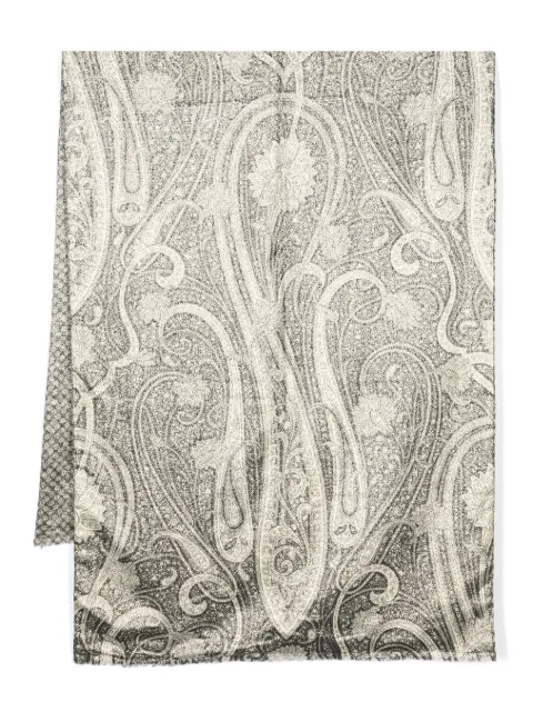 Valentino Garavani Pre-Owned 1980s paisley-print metallic-threading scarf Black VALG450V