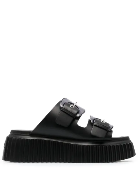 AGL Agatha double-buckle slippers Black D642071PQKO037