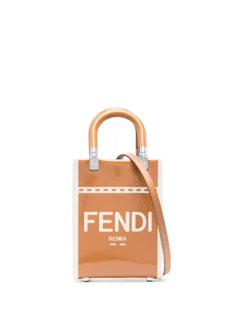 FENDI mini Sunshine tote bag Brown 8BS051ANT7