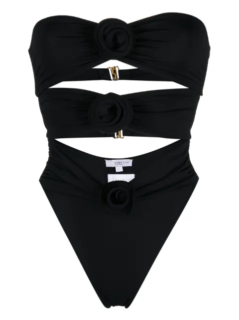 La Reveche gathered-detail one-piece Black LR23VS