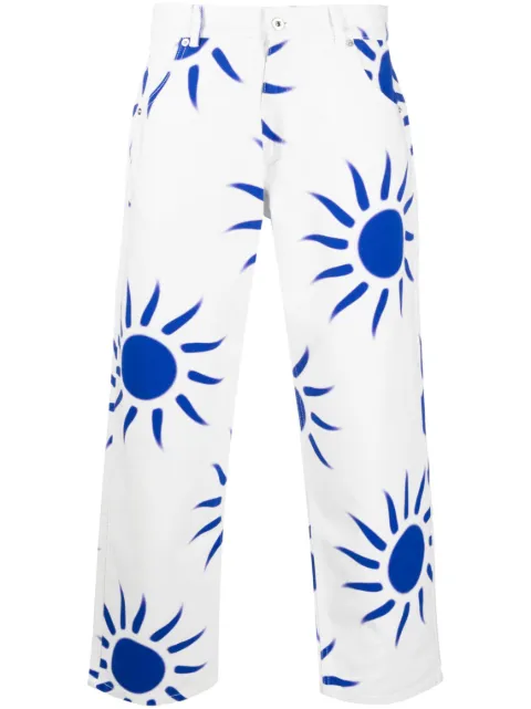 Liberal Youth Ministry graphic-print straight-leg jeans White LYM03P006