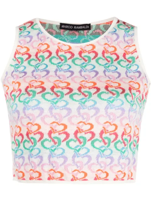 Marco Rambaldi intarsia-knit cropped top White KN127TOP