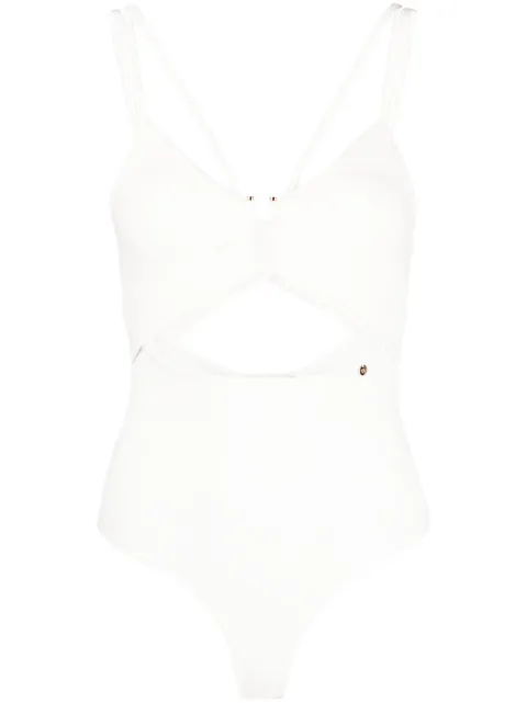 NISSA cut-out double-strap top White BODY13733