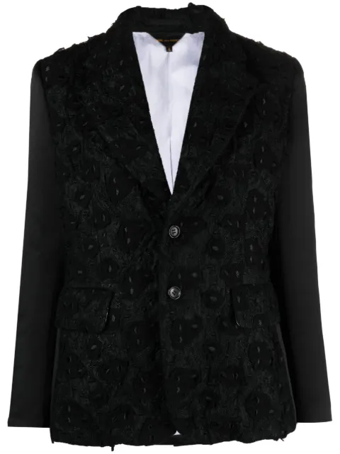 Comme Des Garçons embroidered single-breasted blazer Black GKJ018