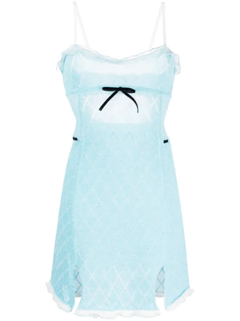CORMIO sheer-coverage knitted dress Blue BORATENCELCOTTON