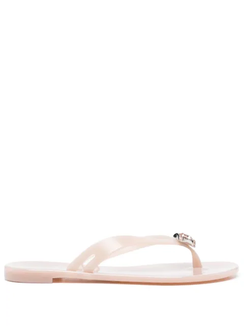 Casadei Infradito crystal-embellished flip flops Neutrals 2Y000D0101BEACH3401