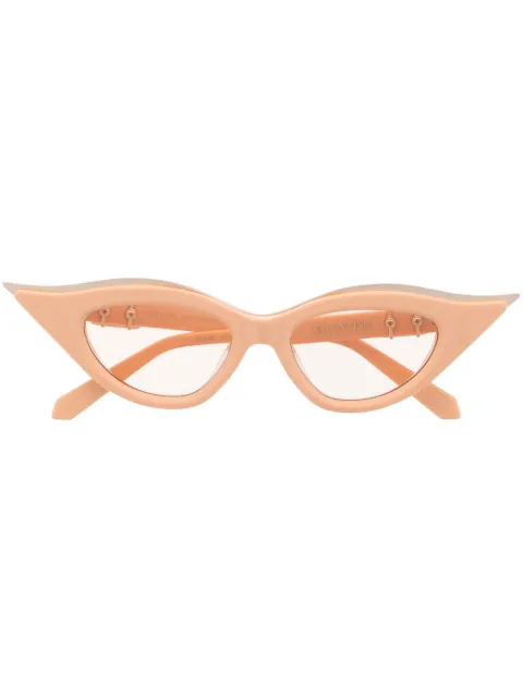 VALENTINO GARAVANI EYEWEAR Vlogo cat-eye frame sunglasses Neutrals VLS114C