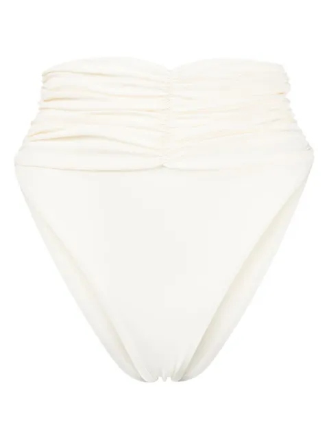 Magda Butrym high-waisted ruched bikini bottoms Neutrals PF21SWIMBOTTOM05CREAM