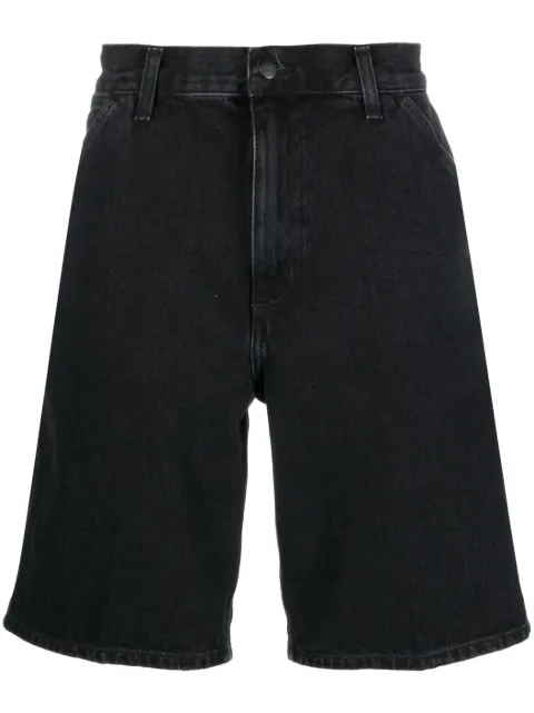 Carhartt WIP logo-patch denim cargo shorts Black I032026