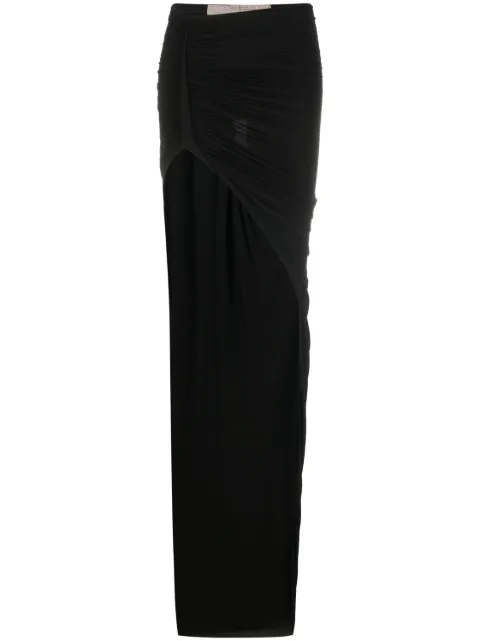 Rick Owens asymmetric maxi skirt Black RO01C5371BZ