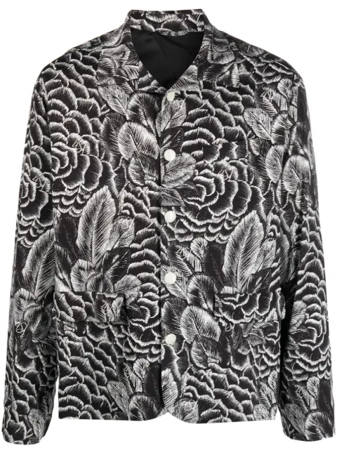 4SDESIGNS floral-print long-sleeve shirt Black HHS23730C098890