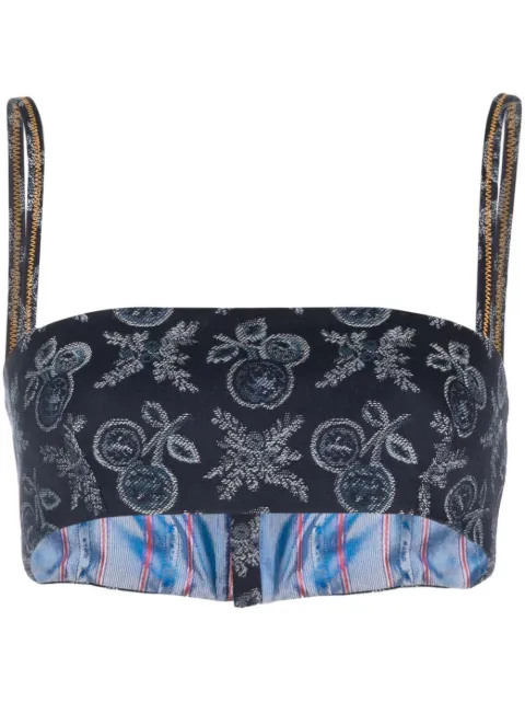 ETRO patterned-jacquard bralette Blue 126051617
