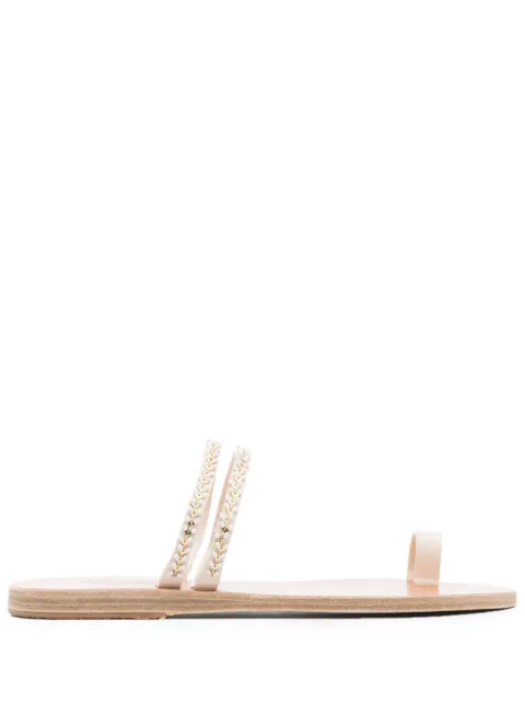 Ancient Greek Sandals Skalida open-toe slides White SKALIDAVACHETTA