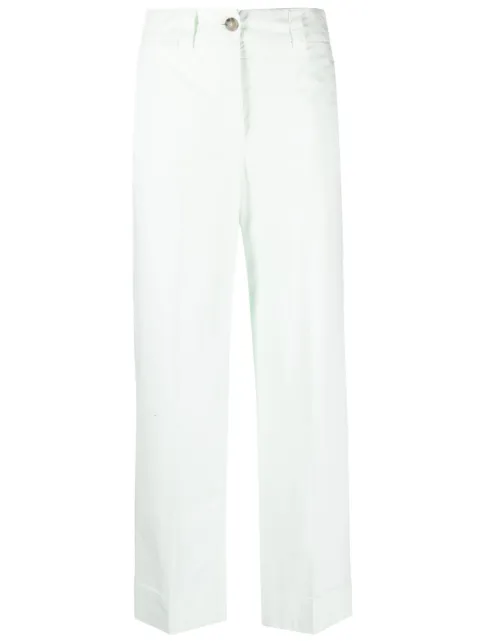 Peserico pressed-crease cotton trousers Green M04998TN02490